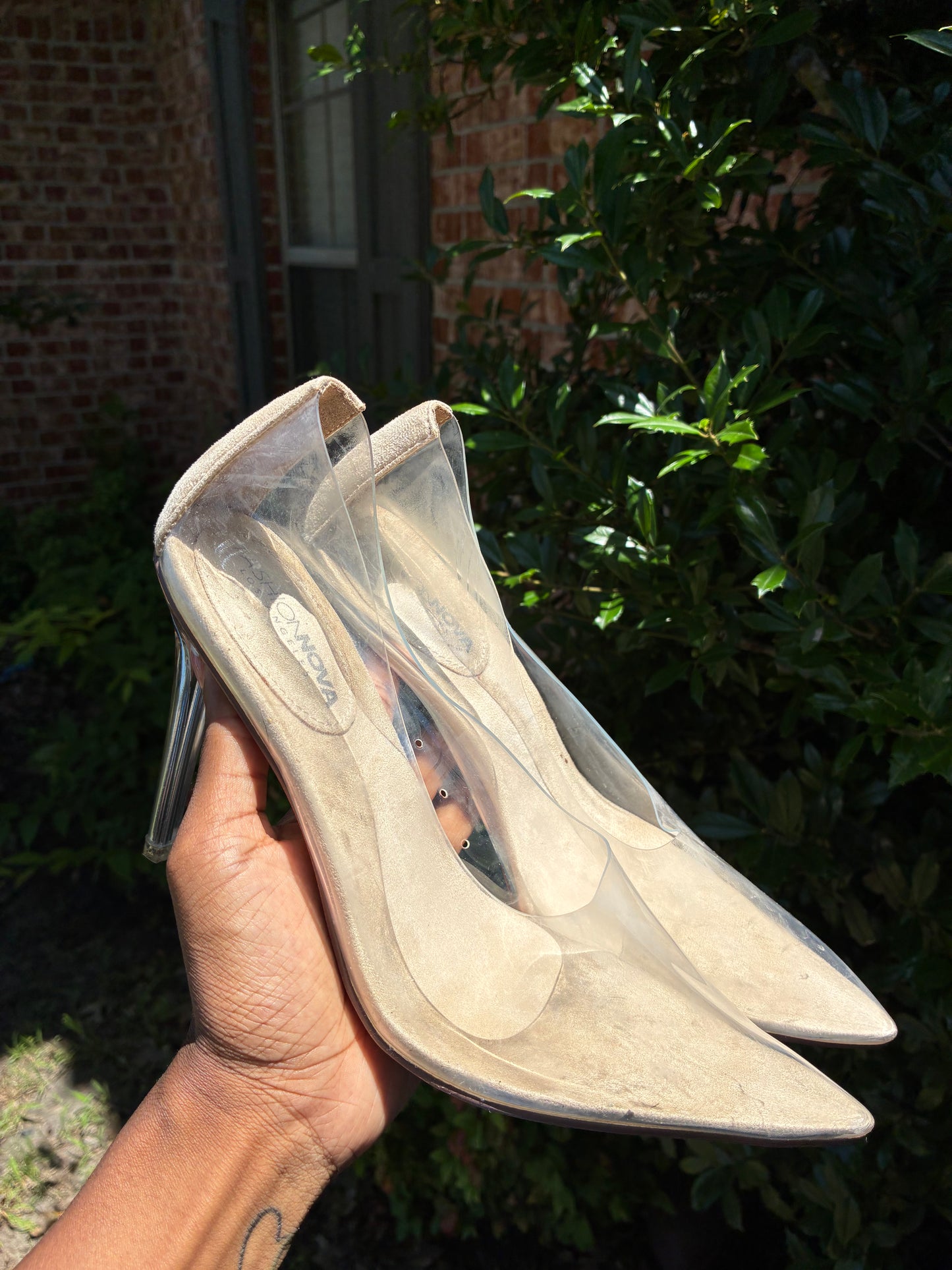 Fashion Nova Clear Heels Women sz 8