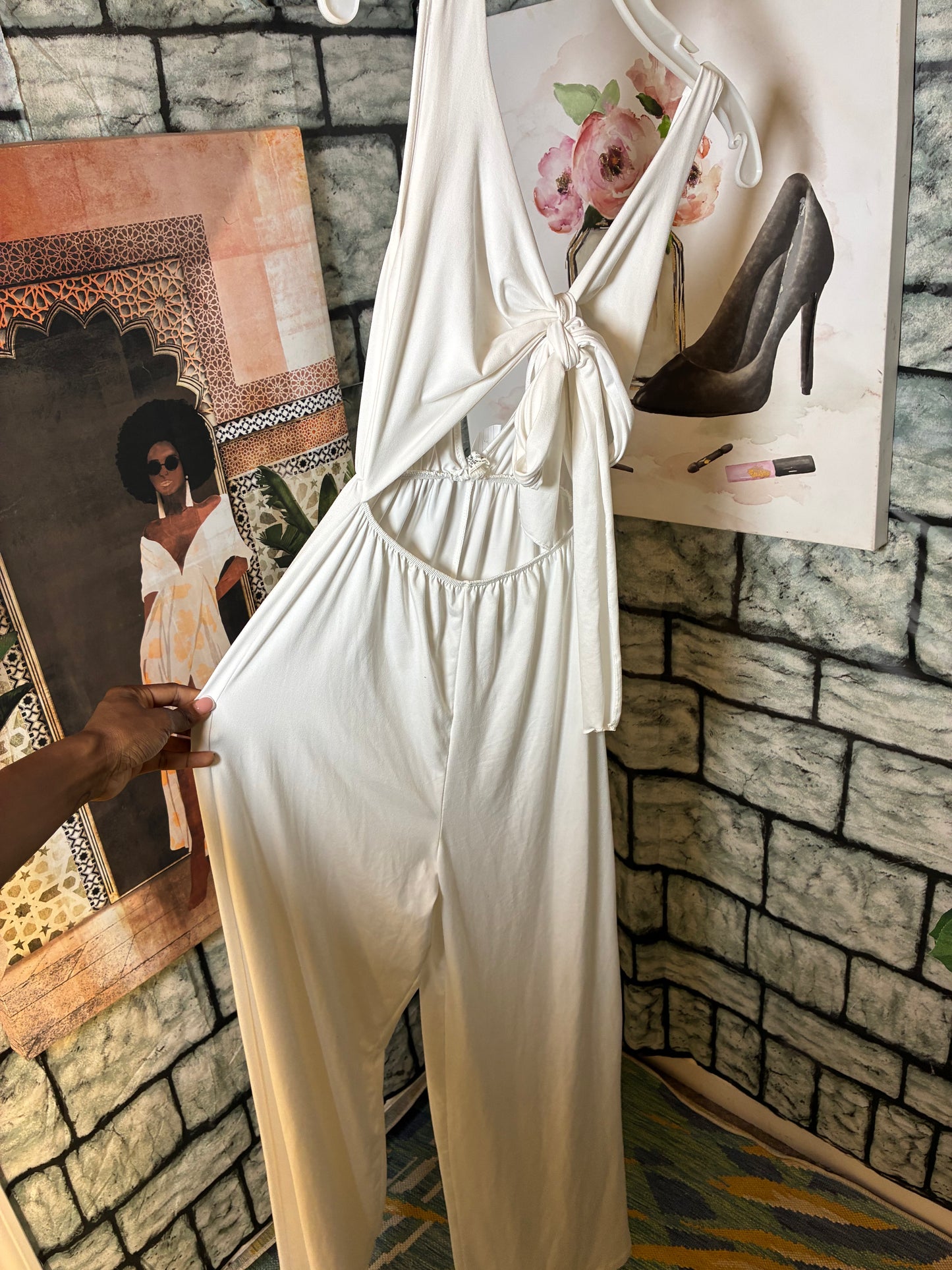 Capella White Jumpsuit Women sz Large
