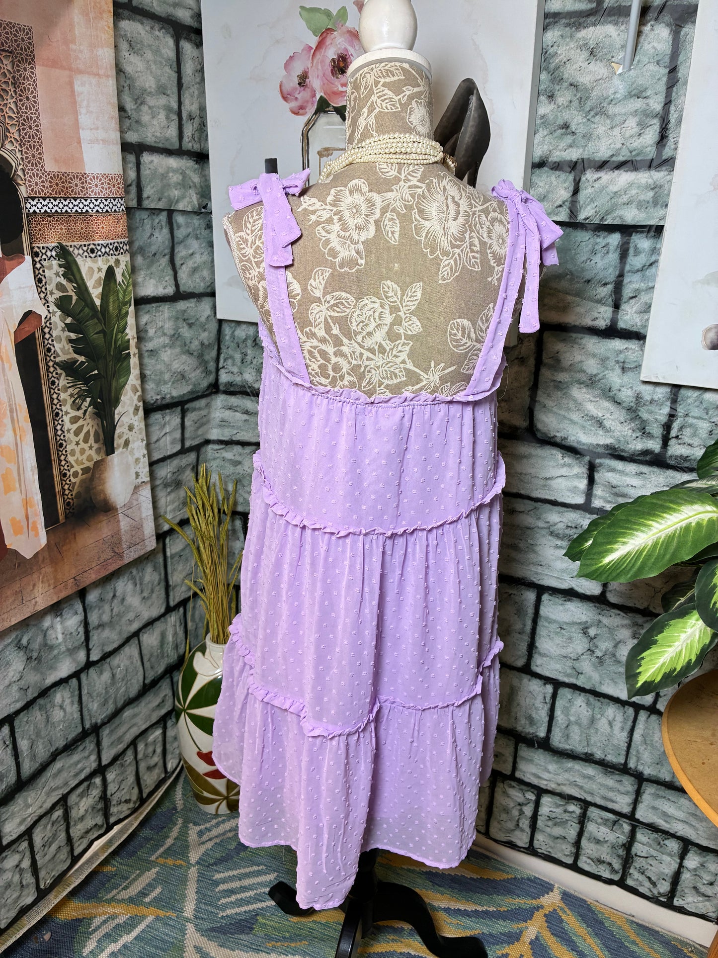 Planet Gold Purple Dress Women sz Large