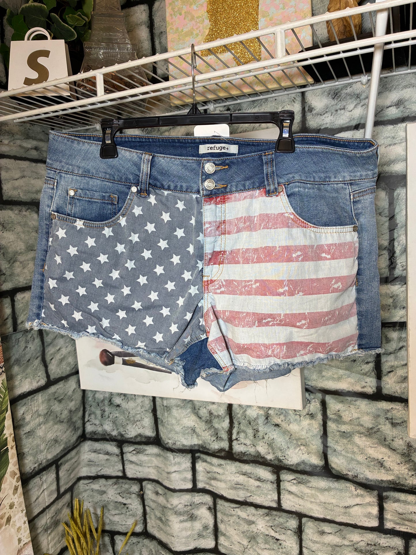 Refuge Denim American Shorts Women sz 18