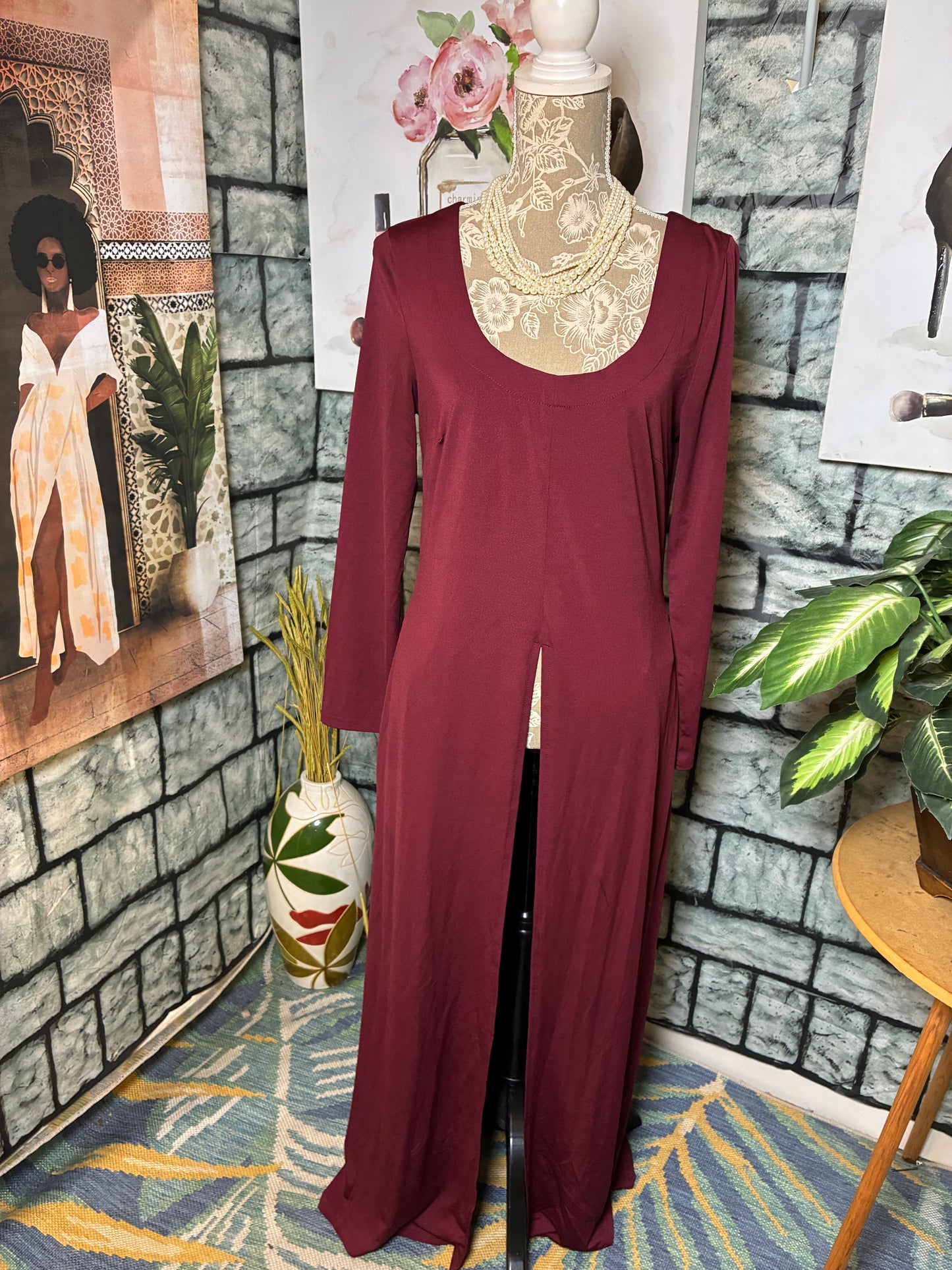 Venus Burgundy Blouse Women sz Medium