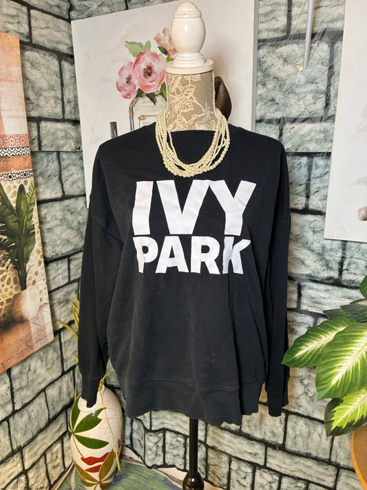 Ivy Park Black Sweatshirt Women sz Medium
