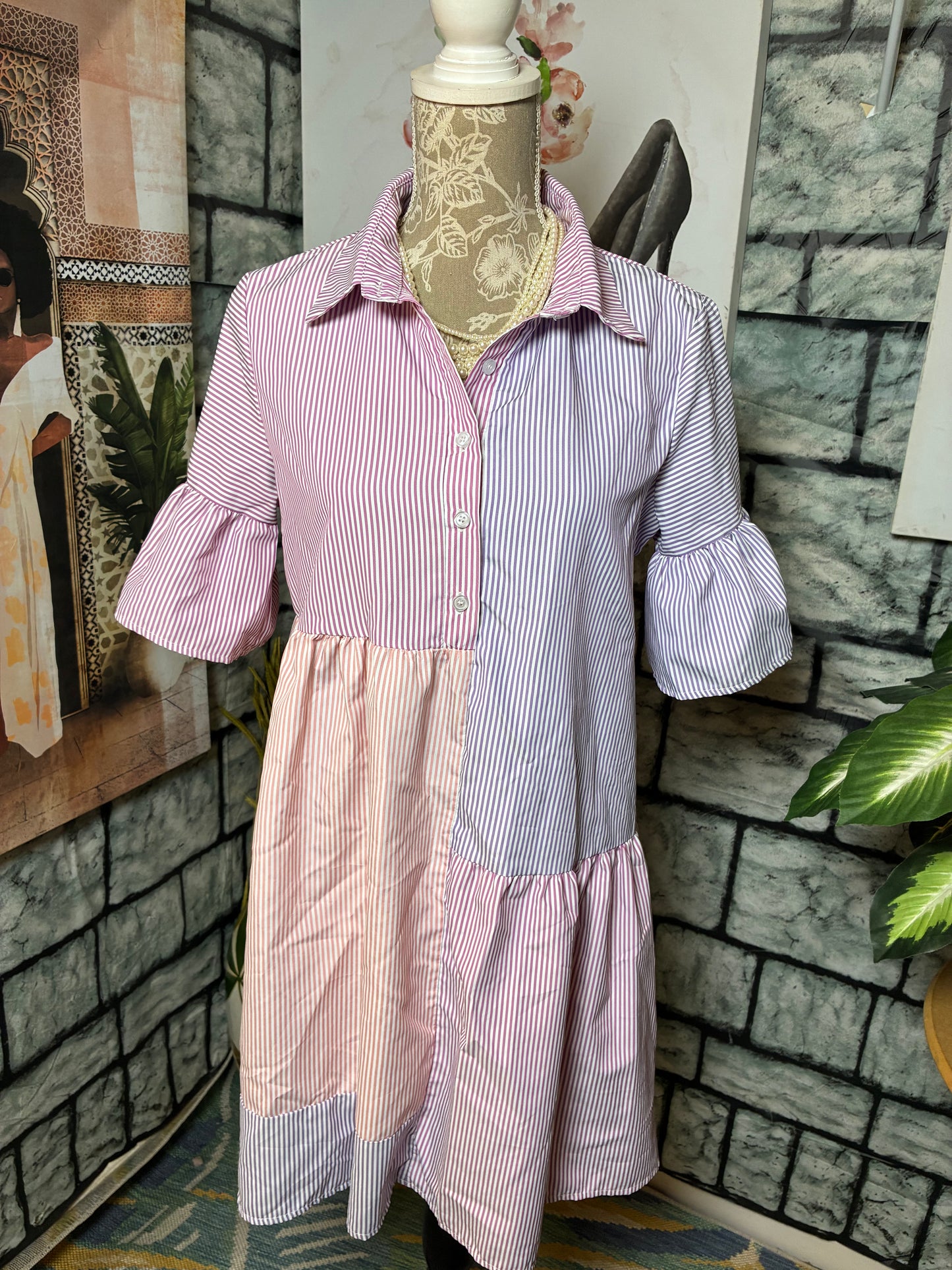 Shein Purple Pink Dress Women sz Medium
