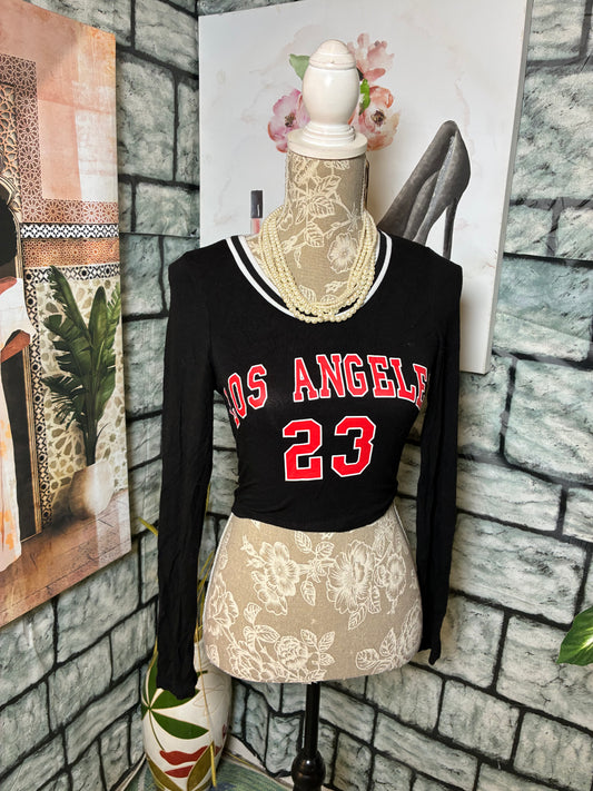 Shein Black Red “Los Angeles” Shirt Women sz Small
