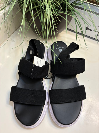 NEW Apana Black White Sandals Women sz 10
