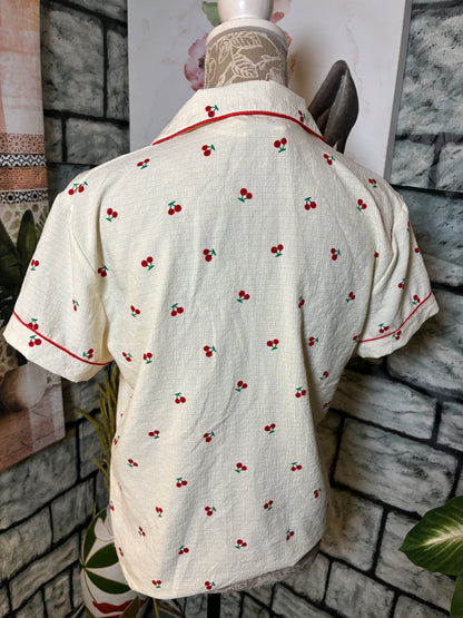 Off White Cherry Blouse Women sz Medium