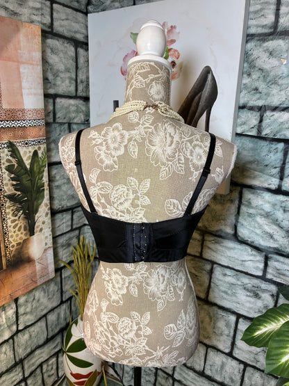 Charmian Black Rhinestone Top Women sz Medium / Large