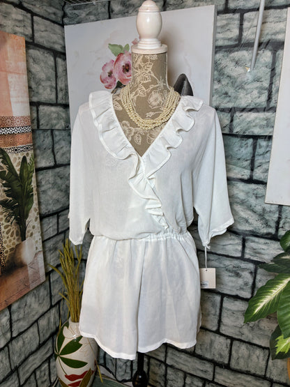NEW Lauren Conrad White Romper Women sz Medium