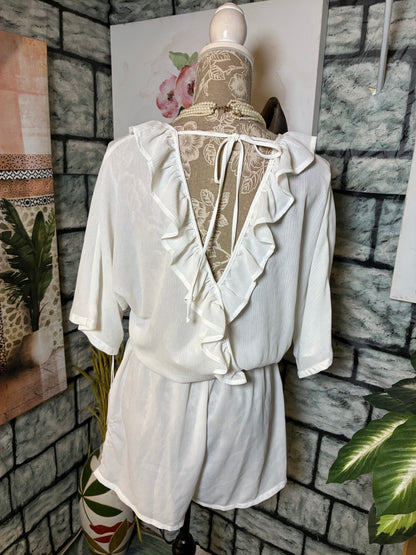 NEW Lauren Conrad White Romper Women sz Medium
