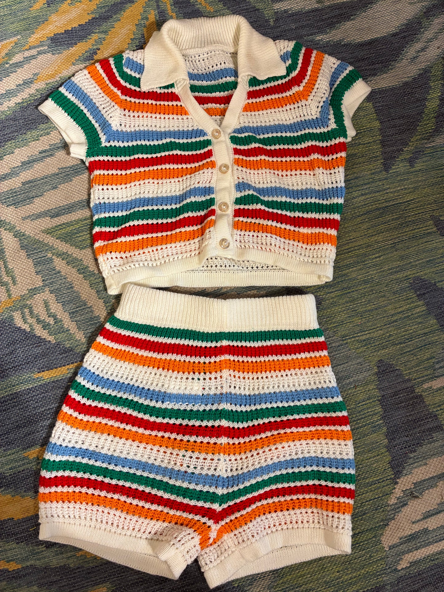 Colorful Pants Set Women sz XS (can fit a S/M)