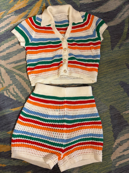 Colorful Pants Set Women sz XS (can fit a S/M)