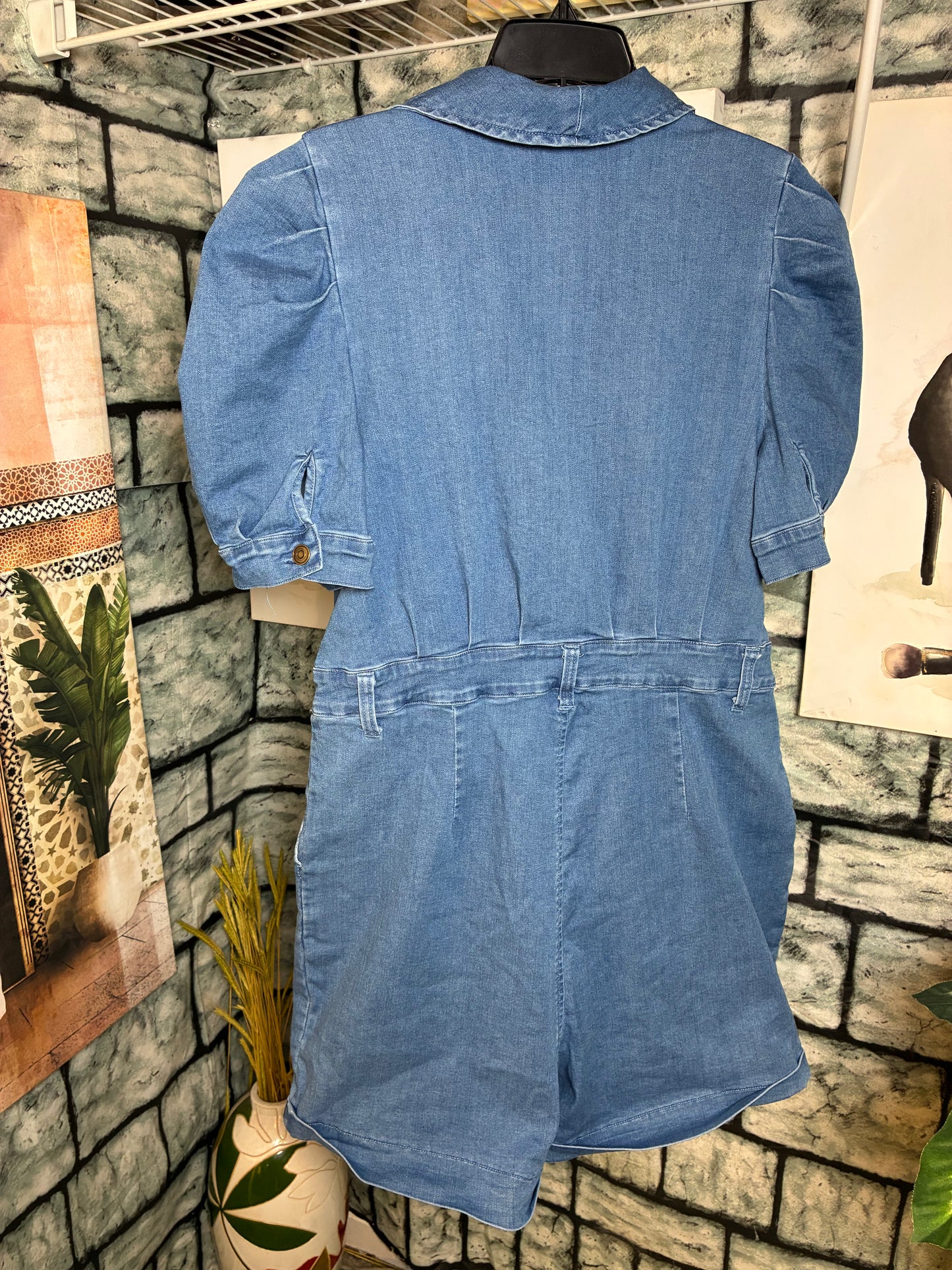 Fashion Nova Blue Denim Romper Women sz 1XL