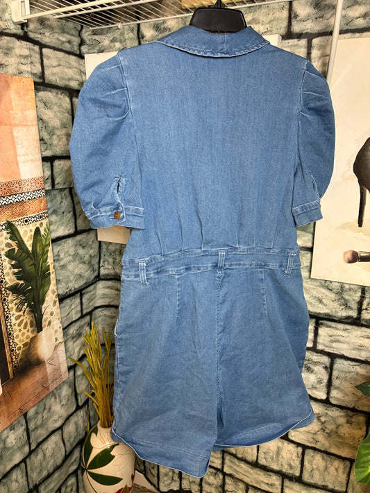 Fashion Nova Blue Denim Romper Women sz 1XL