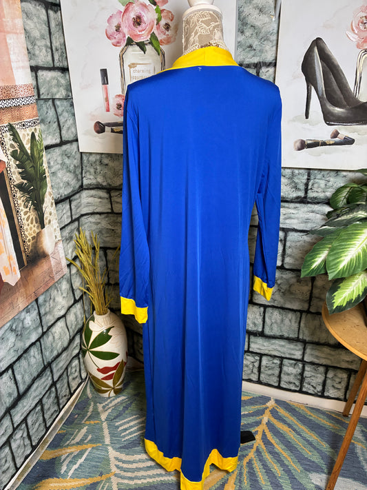 Blue Yellow Duster Cover Women sz 0XL