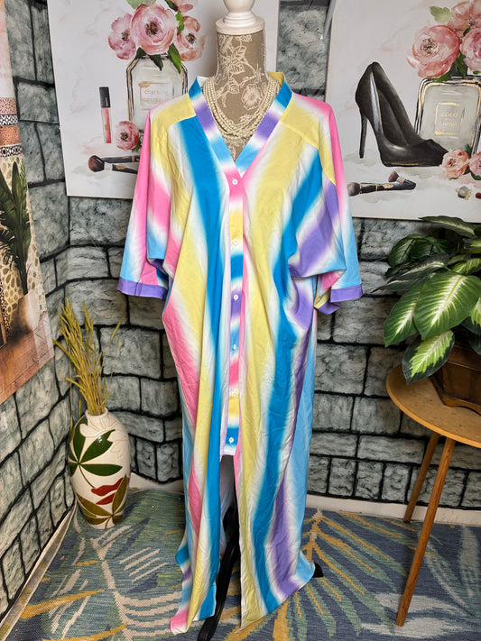 Colorful Button Dress Women sz 1XL