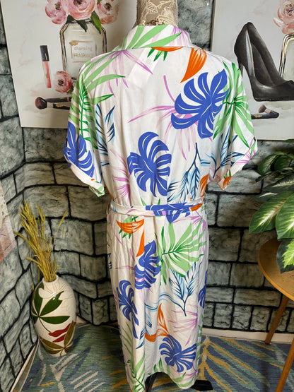Soul of Curves White Floral Button Dress Women sz 3XL