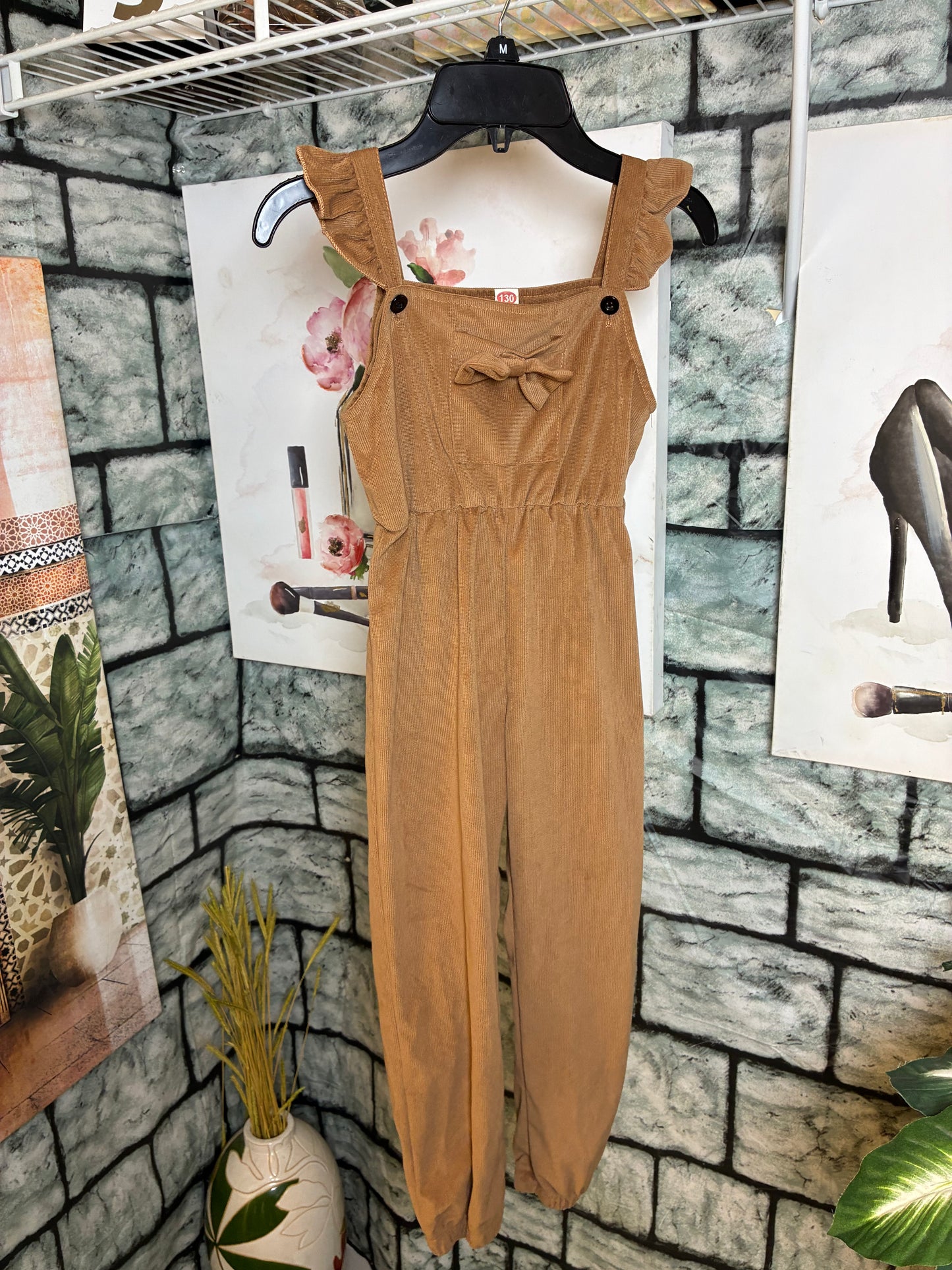 Brown Jumpsuit Girls sz 130 = US sz 8