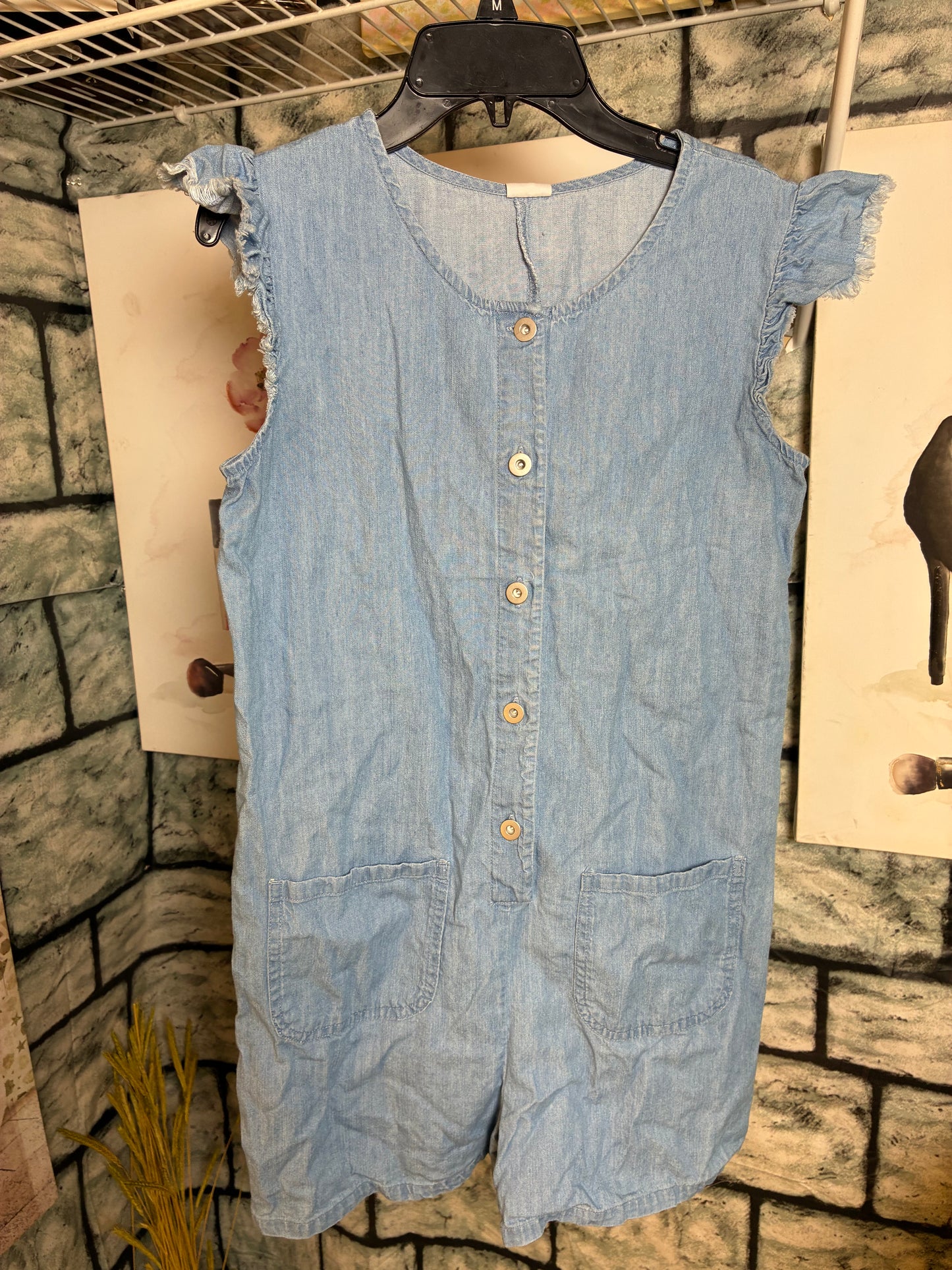 Wonder Nation Blue Romper Girls sz XL 14/16