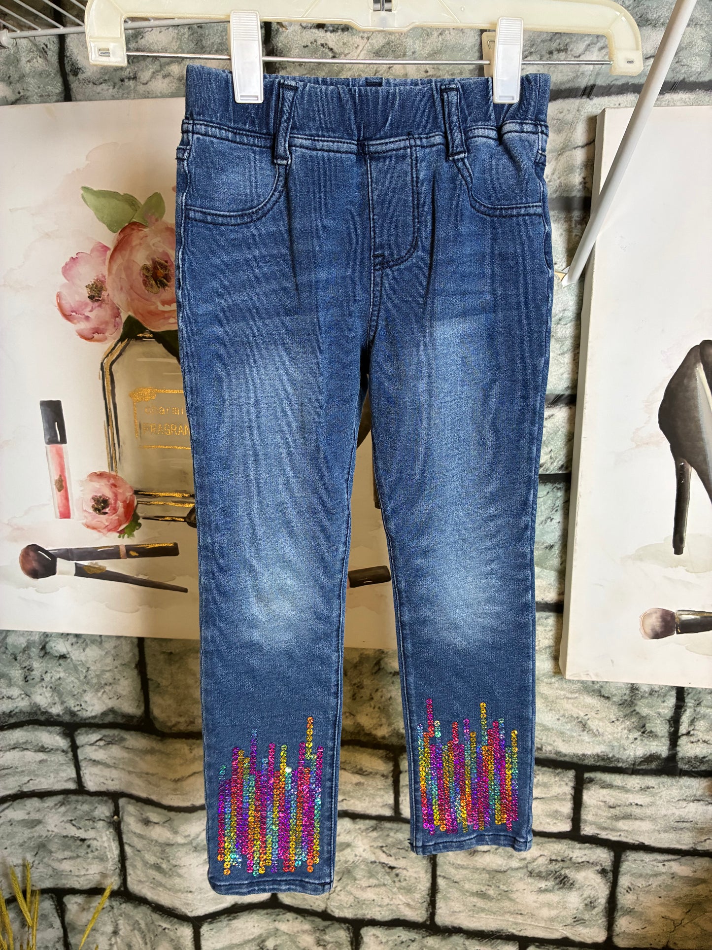 Flapdoodles Blue Denim Pants Girls sz 5