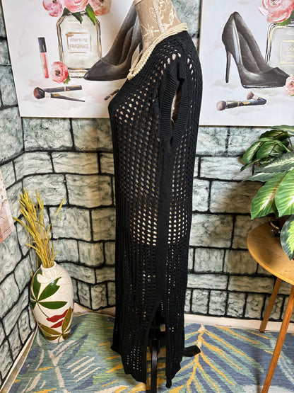 Black Knitted Dress Women sz Large