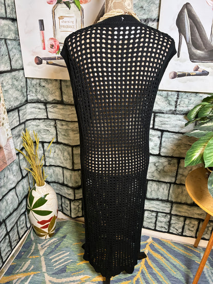 Black Knitted Dress Women sz Large