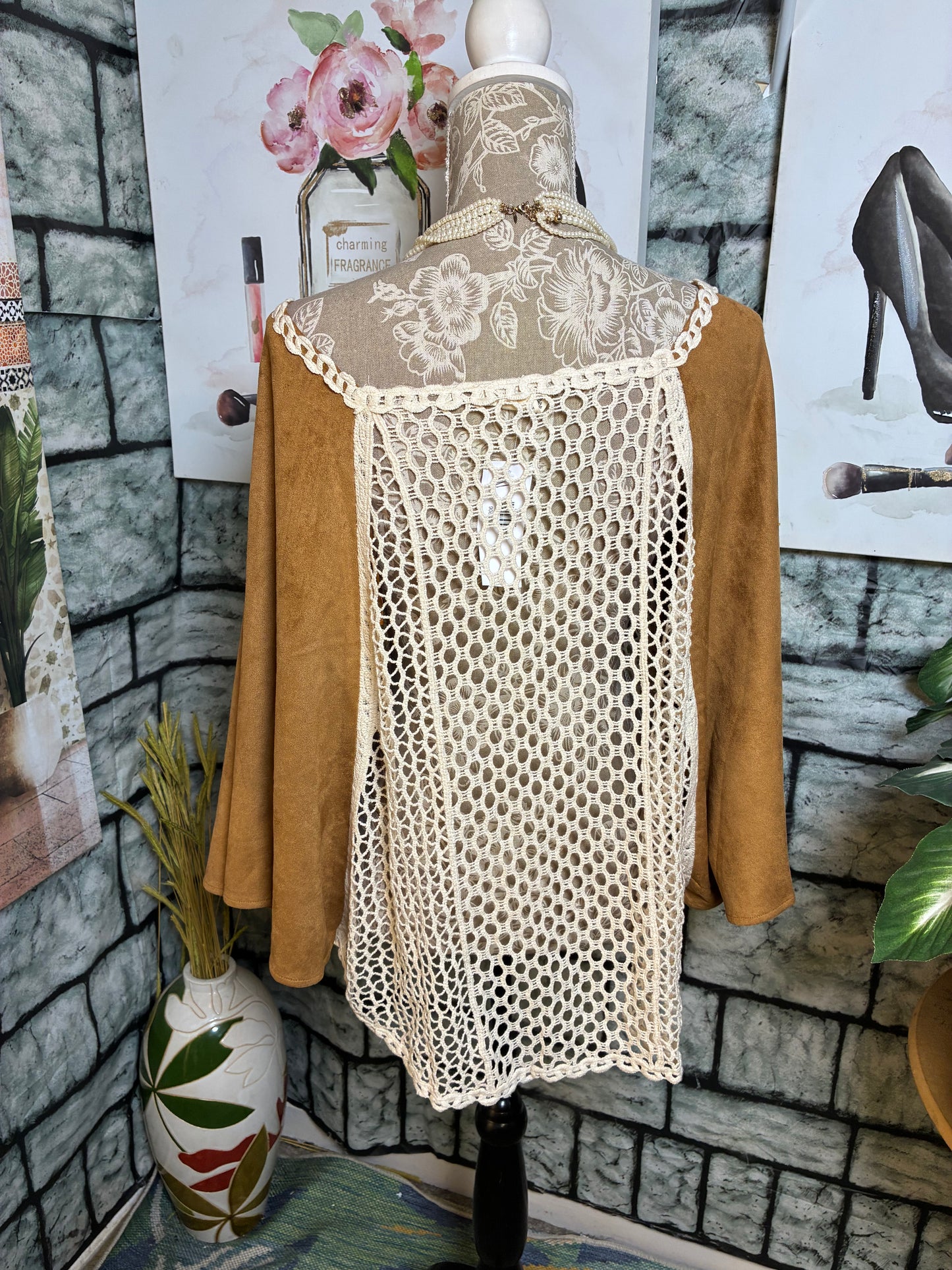 Indigo Thread Co Brown Blouse Women sz Medium
