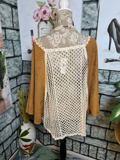 Indigo Thread Co Brown Blouse Women sz Medium