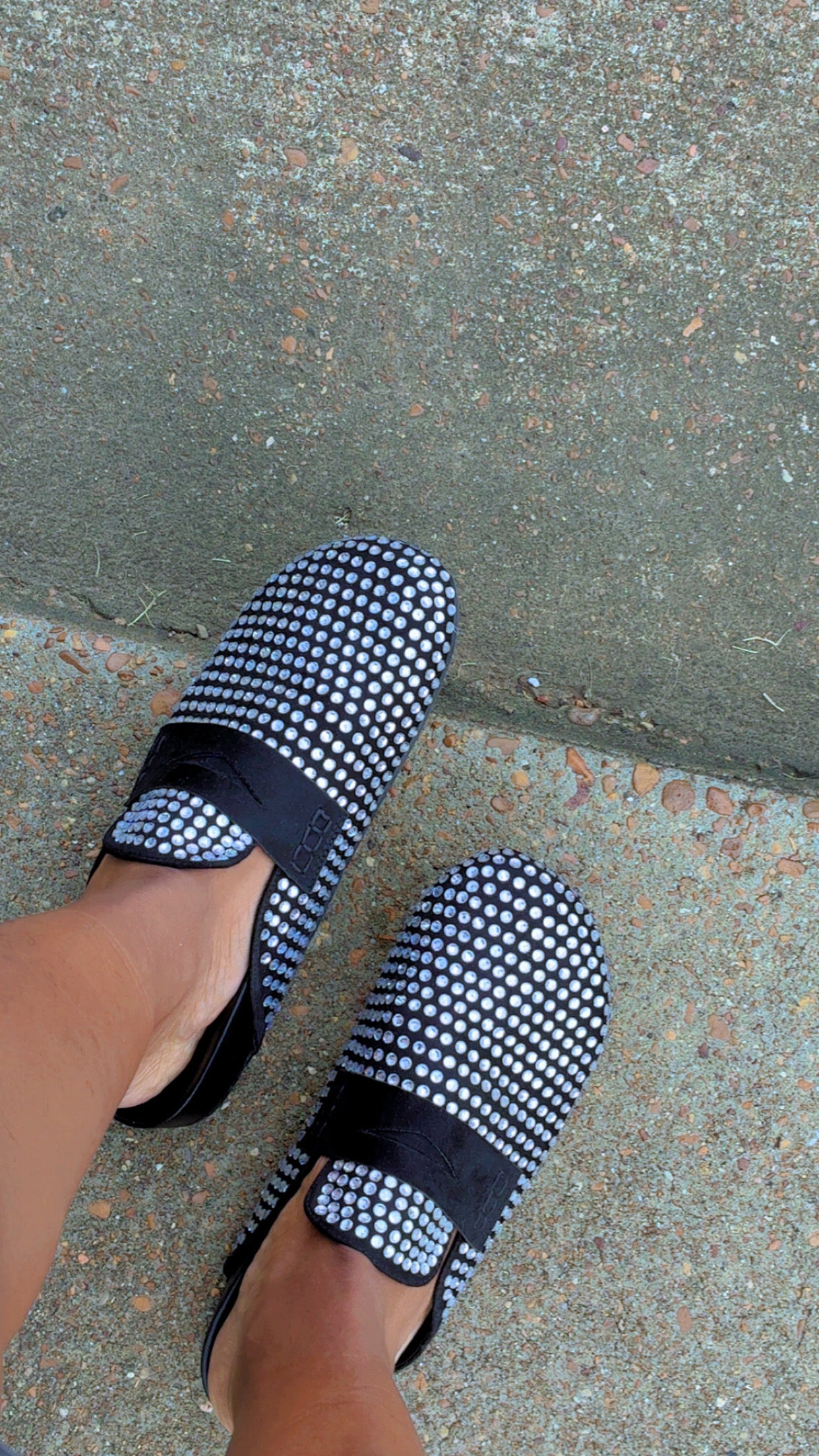 NEW Shu Shop Black Rhinestone Slide In Women sz 10