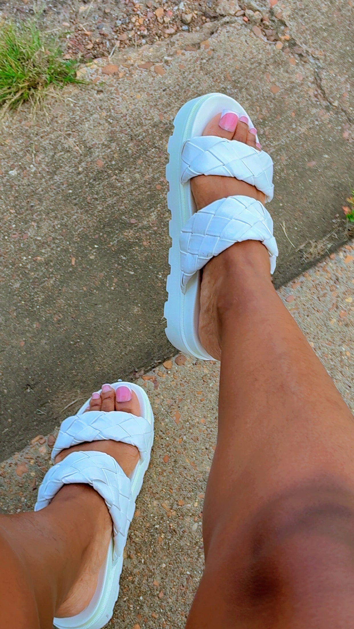Liliana White Platform Sandals Women sz 10