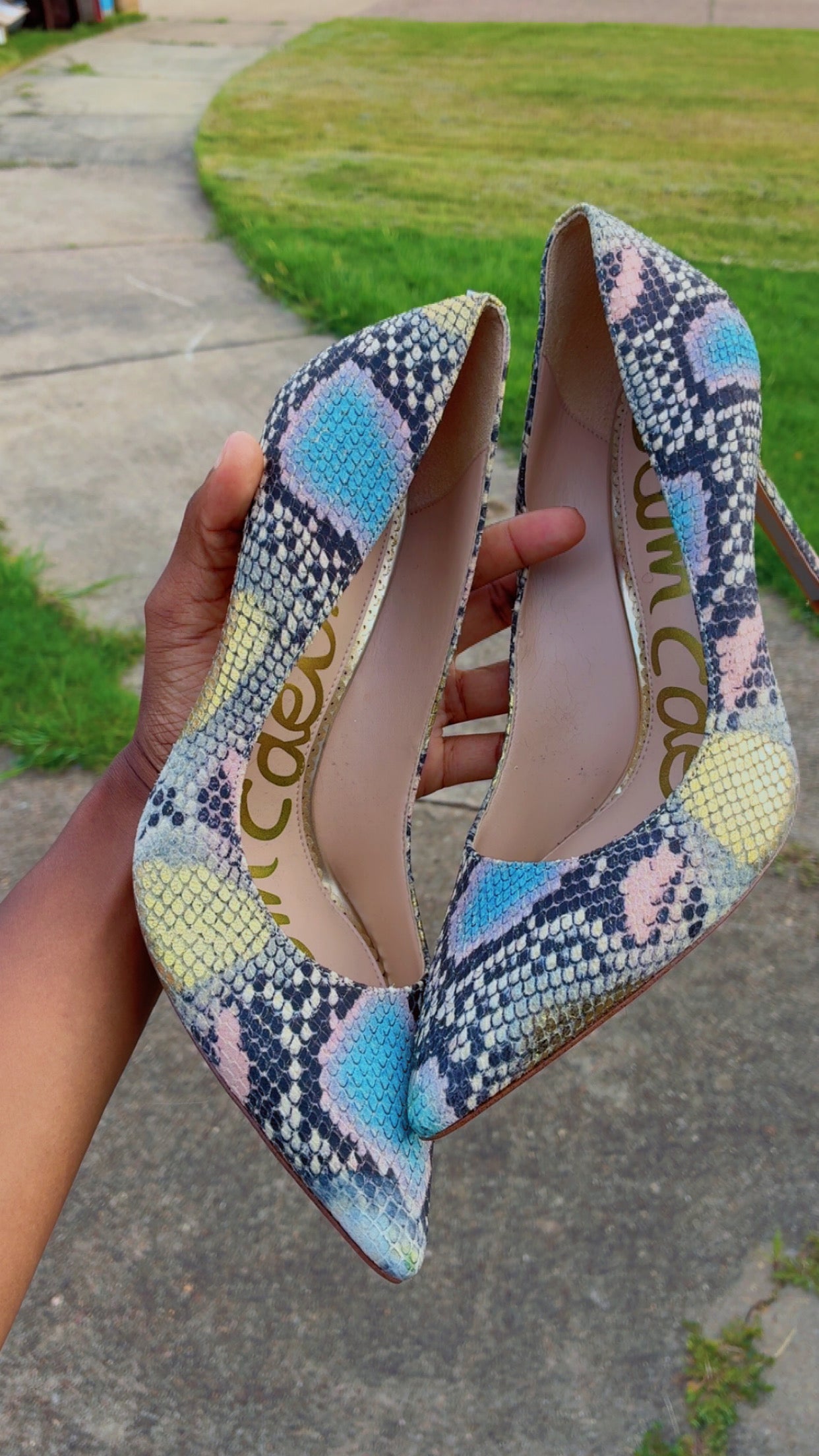Sam Edelman Animal Print Heels Women sz 9.5