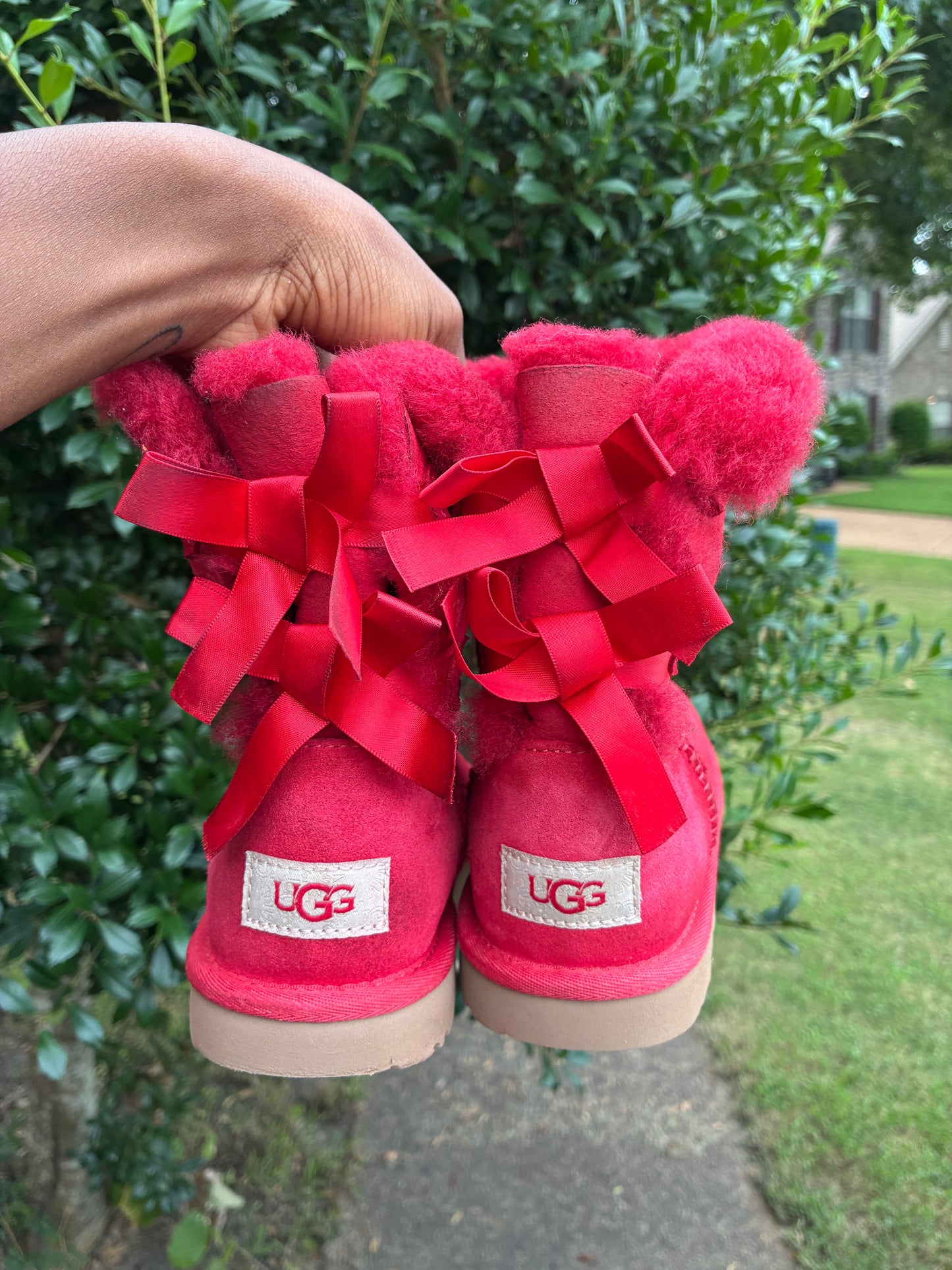 Ugg Red Boots Girls sz 2
