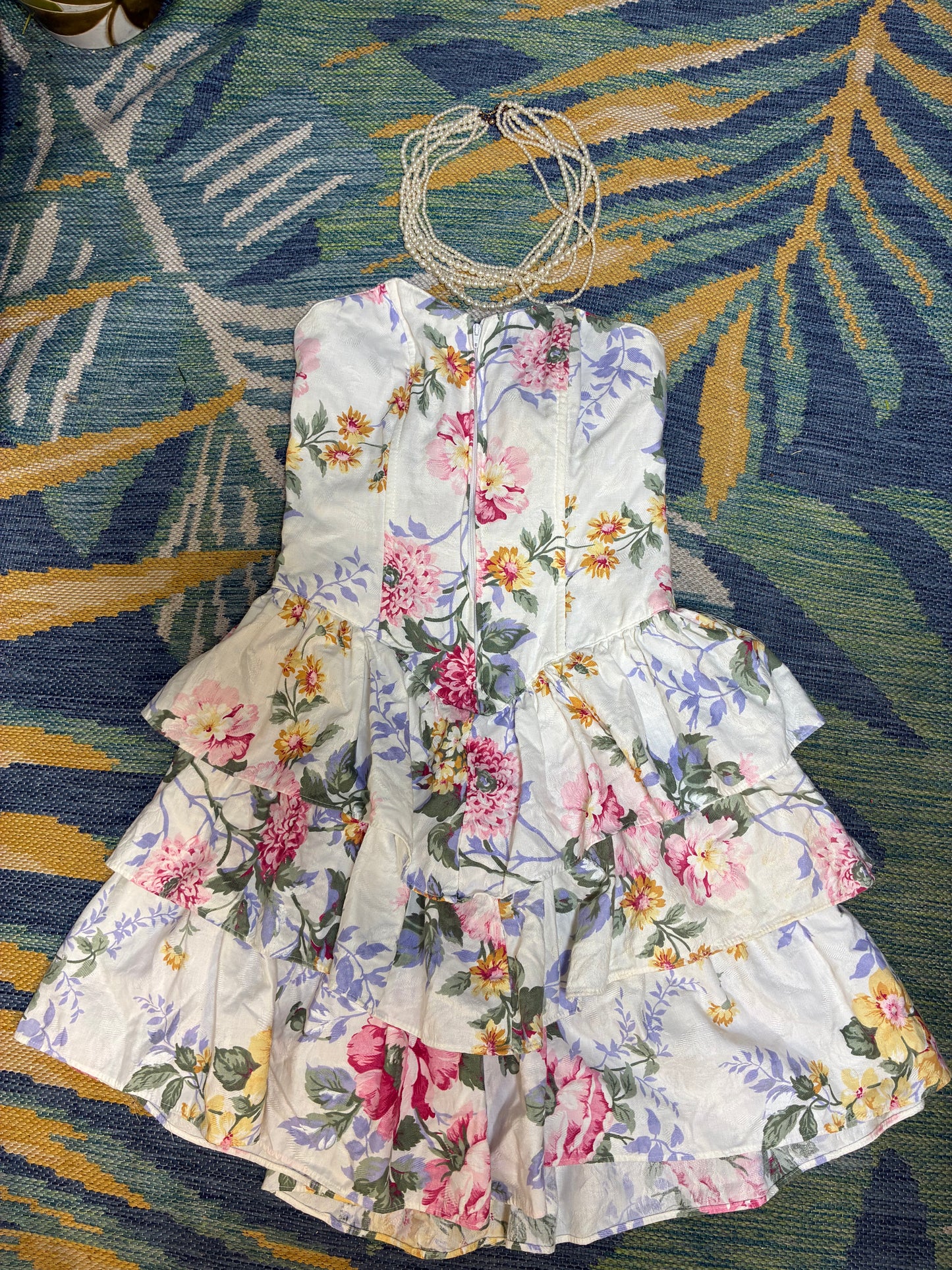 Byer Too White Floral Dress Women sz 5