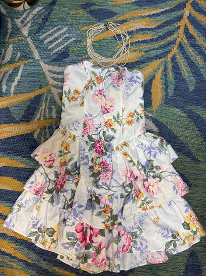 Byer Too White Floral Dress Women sz 5