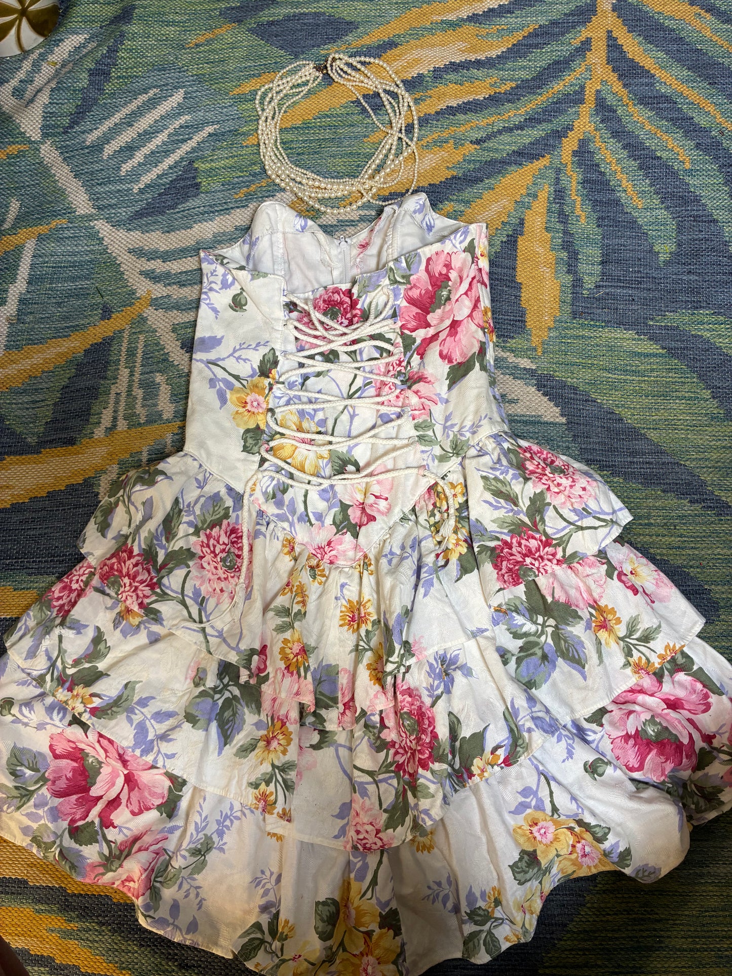 Byer Too White Floral Dress Women sz 5