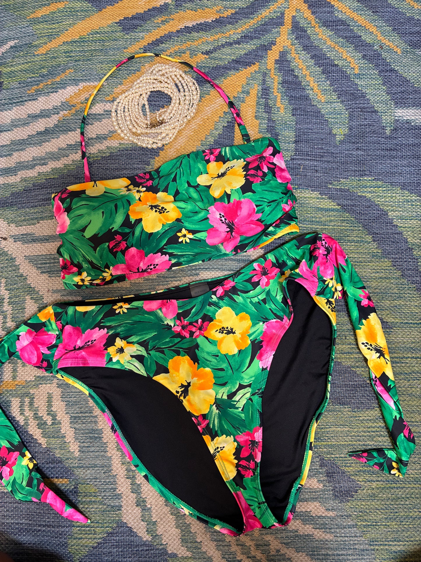 Old Navy Green Floral Swimsuit Womem sz XL