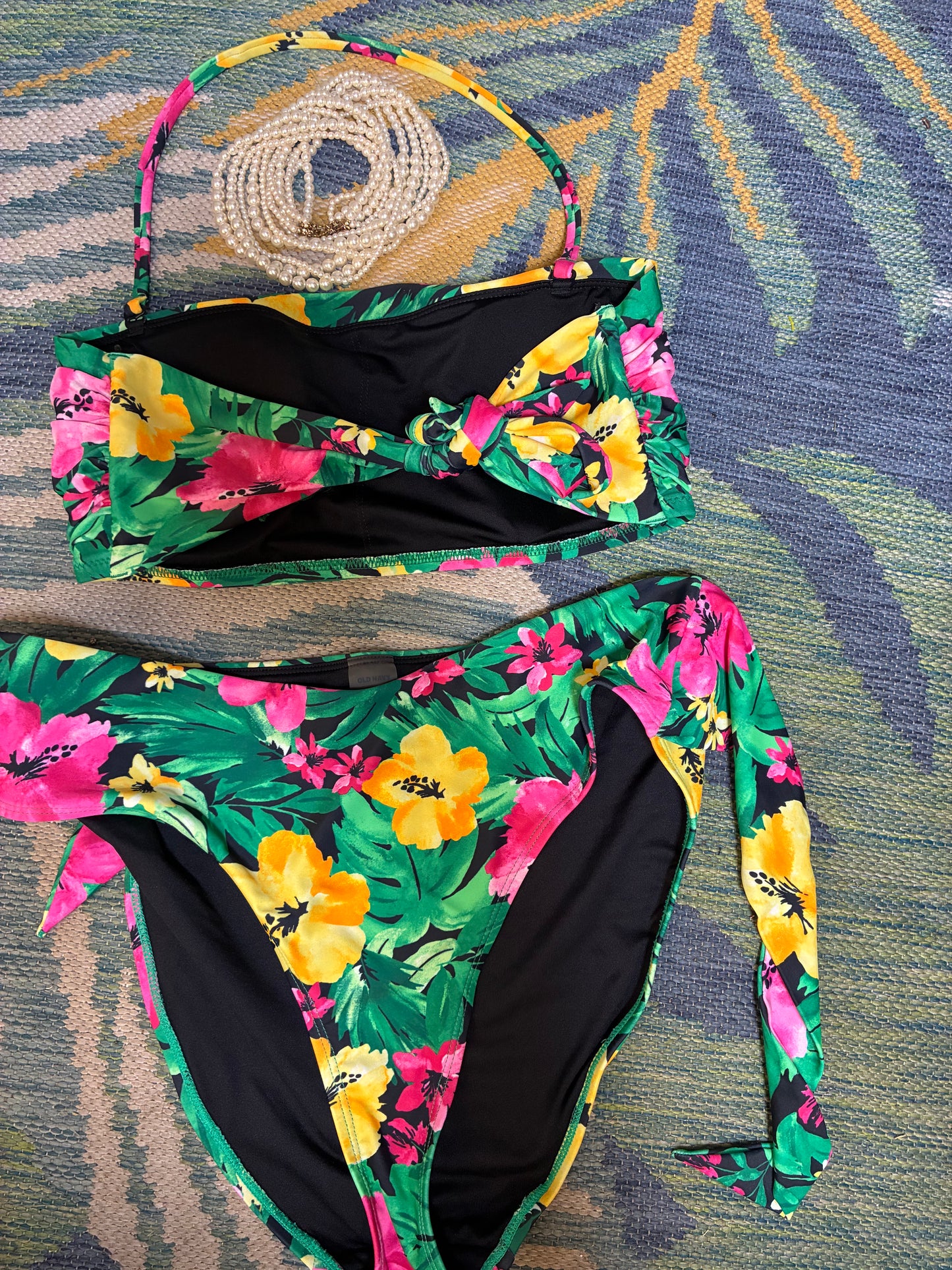Old Navy Green Floral Swimsuit Womem sz XL
