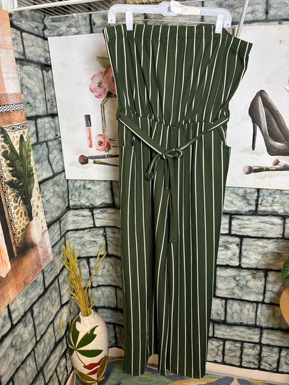 Mia Rose Green White Jumpsuit Women sz 2XL