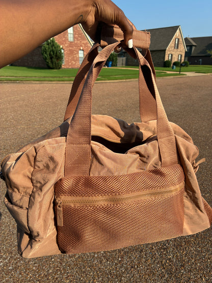 Tan Duffle Tote Bag