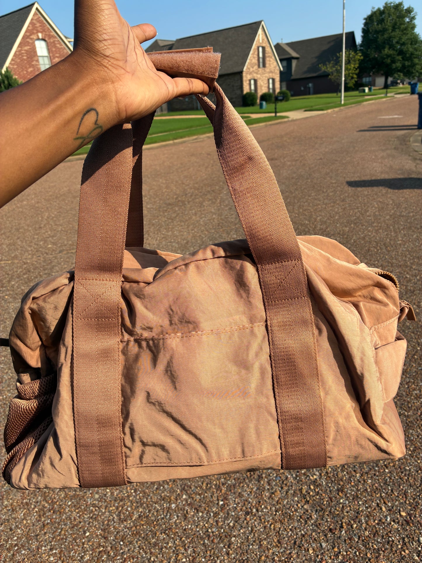 Tan Duffle Tote Bag