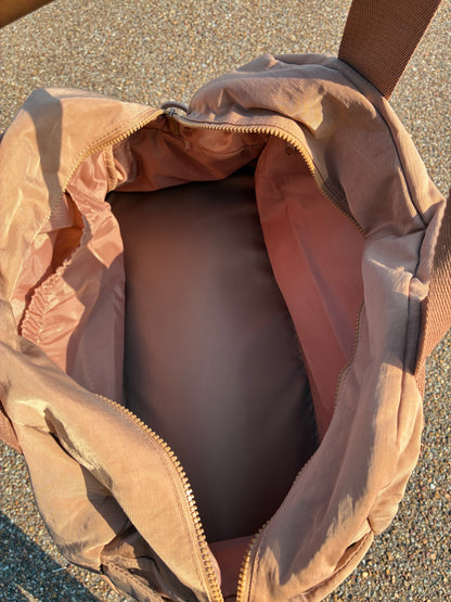 Tan Duffle Tote Bag