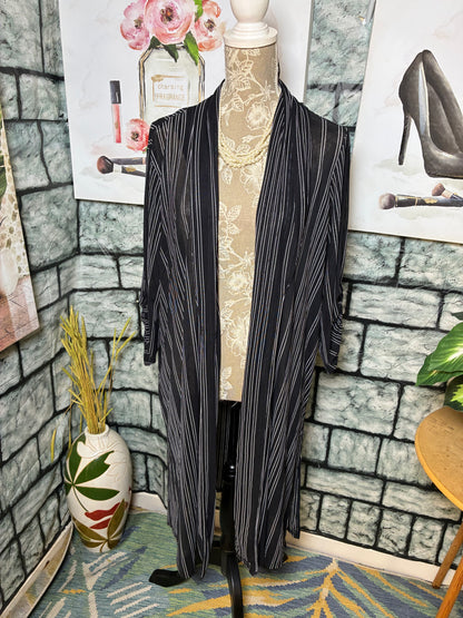 Siren Lily Black White Cover Duster Women sz 2XL