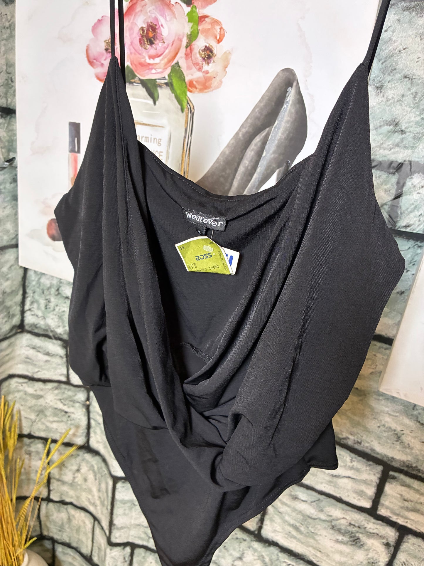 NEW Wearever Black Bodysuit Blouse Women sz XL