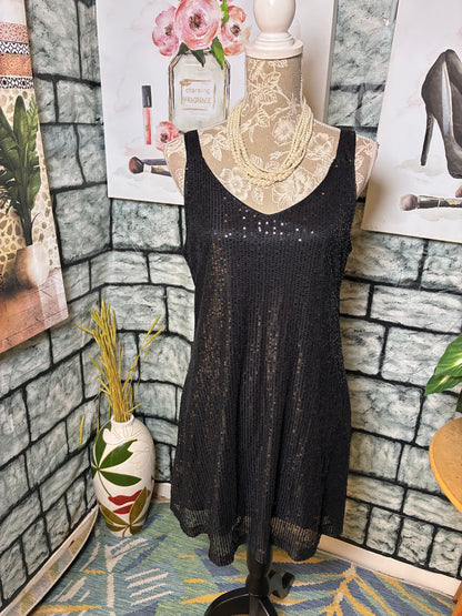 Black Sequin Dress Women sz Medium