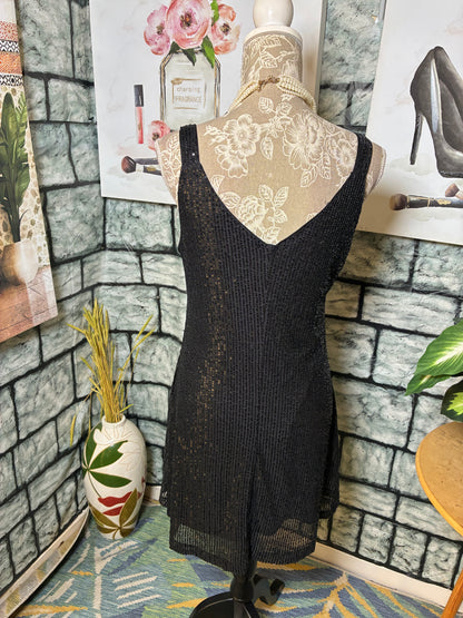 Black Sequin Dress Women sz Medium