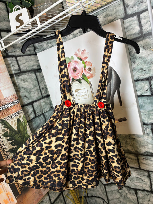 Brown Black Print Skirt Girls sz 4/5