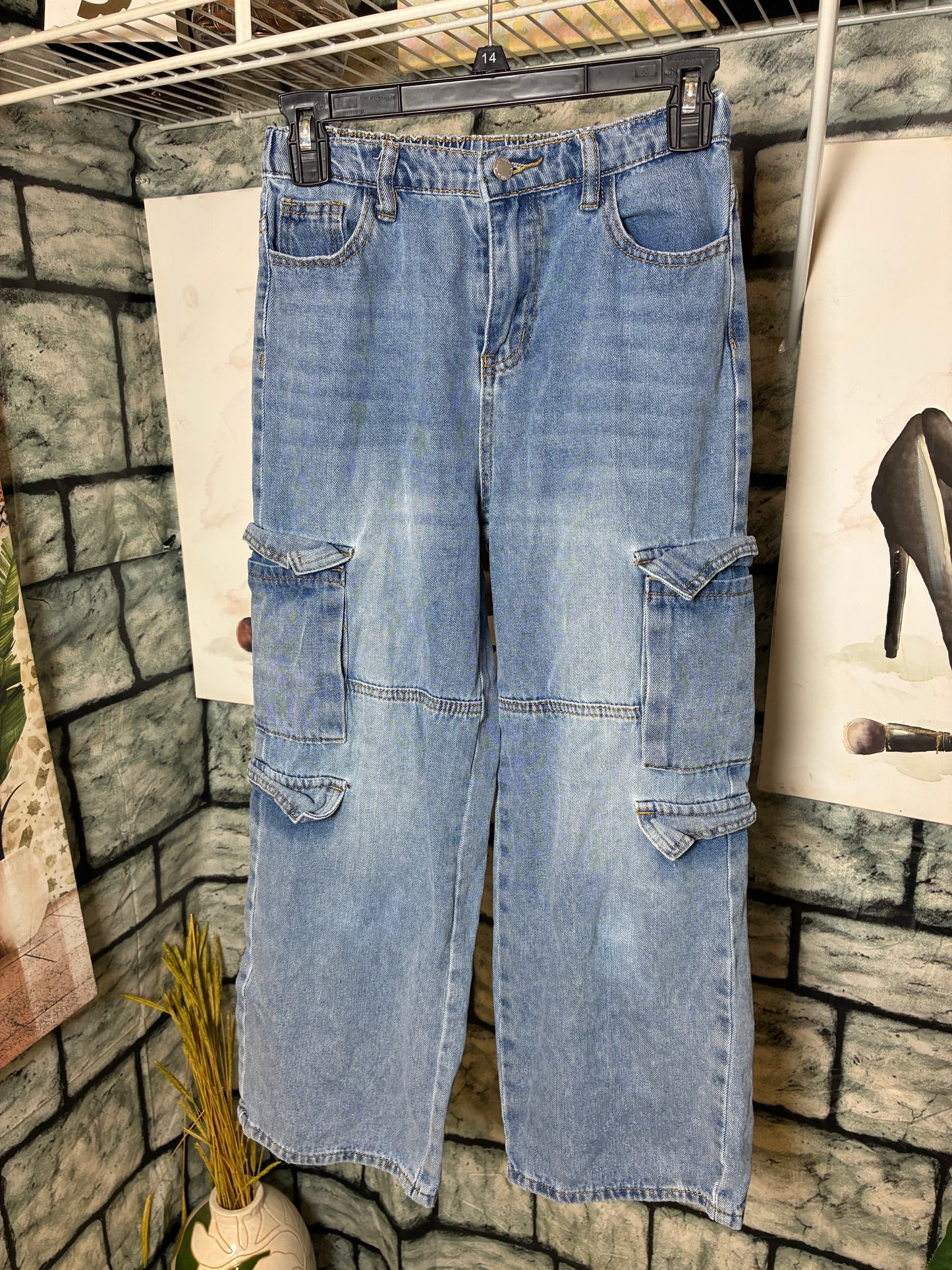 Shein Blue Denim Jeans Girls sz 12