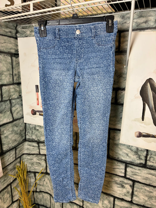 Wonder Nation Blue Denim Heart Jeans Girls sz 10/12