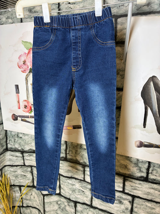 Shein Blue Denim Jeans Girls sz 4