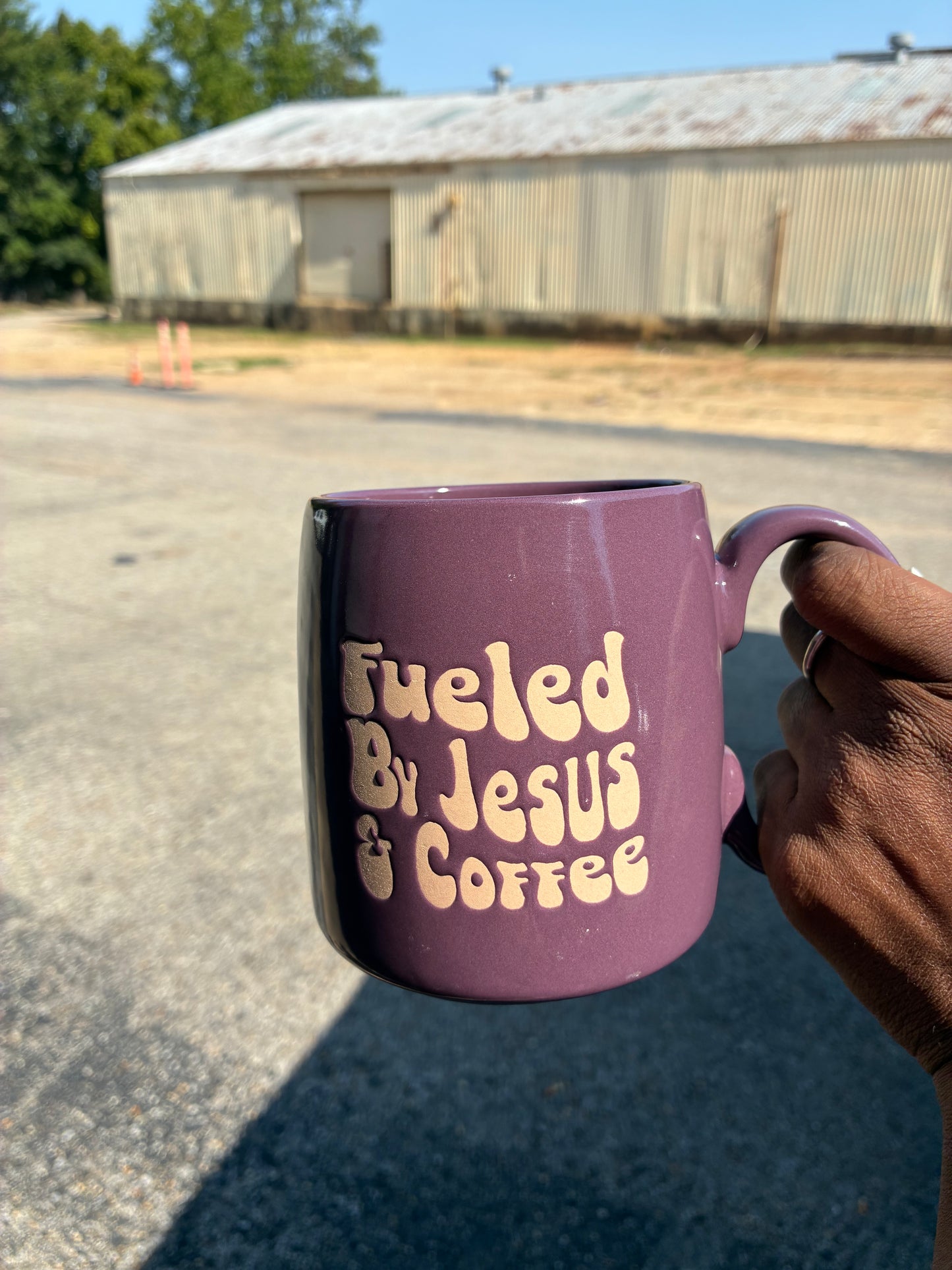 Fueled by Jesus & Coffee Purple Mug
