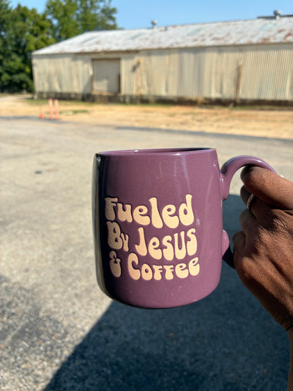 Fueled by Jesus & Coffee Purple Mug